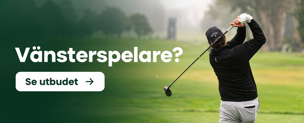 Vänsterspelare? Se utbudet av begagnade vänsterklubbor hos Golfbasen.